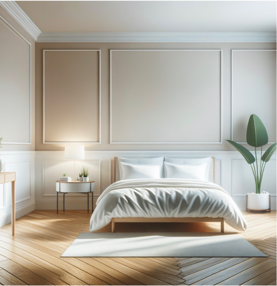 Beautifully cleaned and organized bedroom showcasing our professional cleaning results